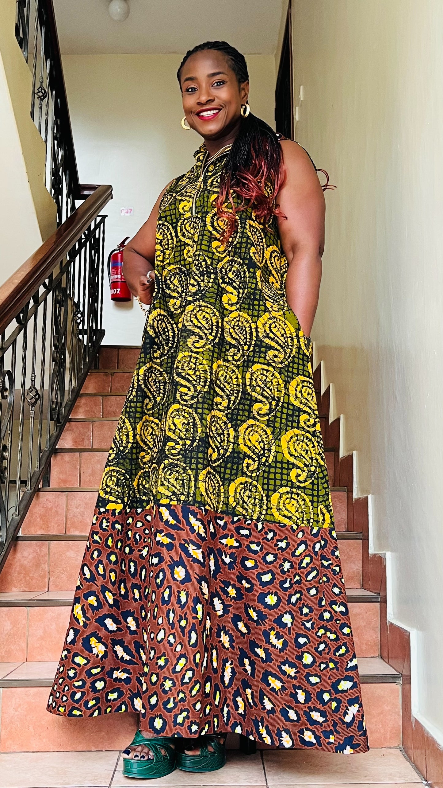 Oreke - African print and Batix mix dress