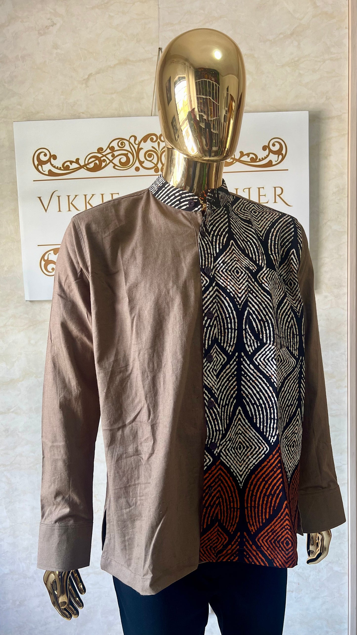 Dilli - Linen and African print shirt