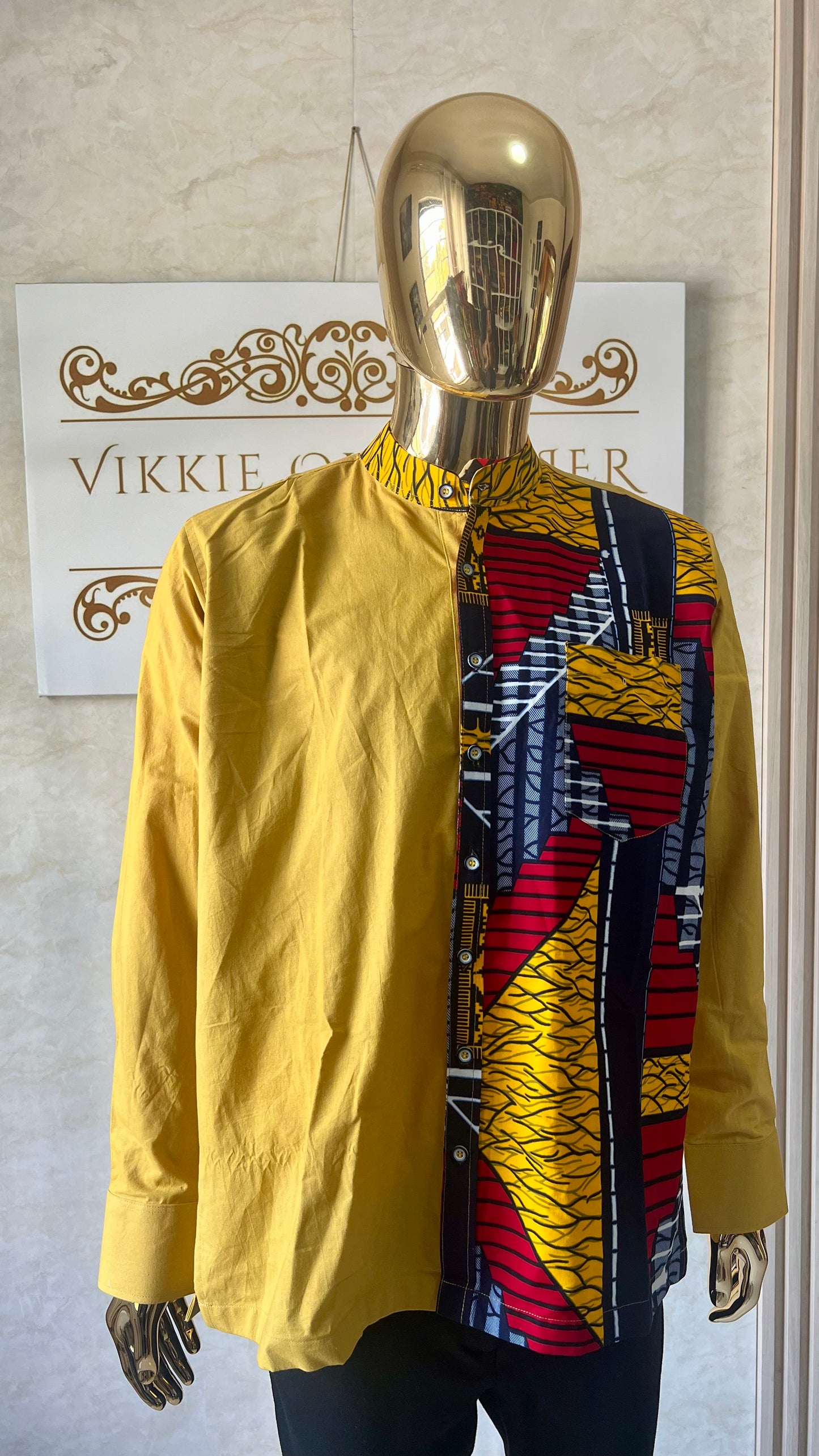 Dilli - Linen and African print shirt