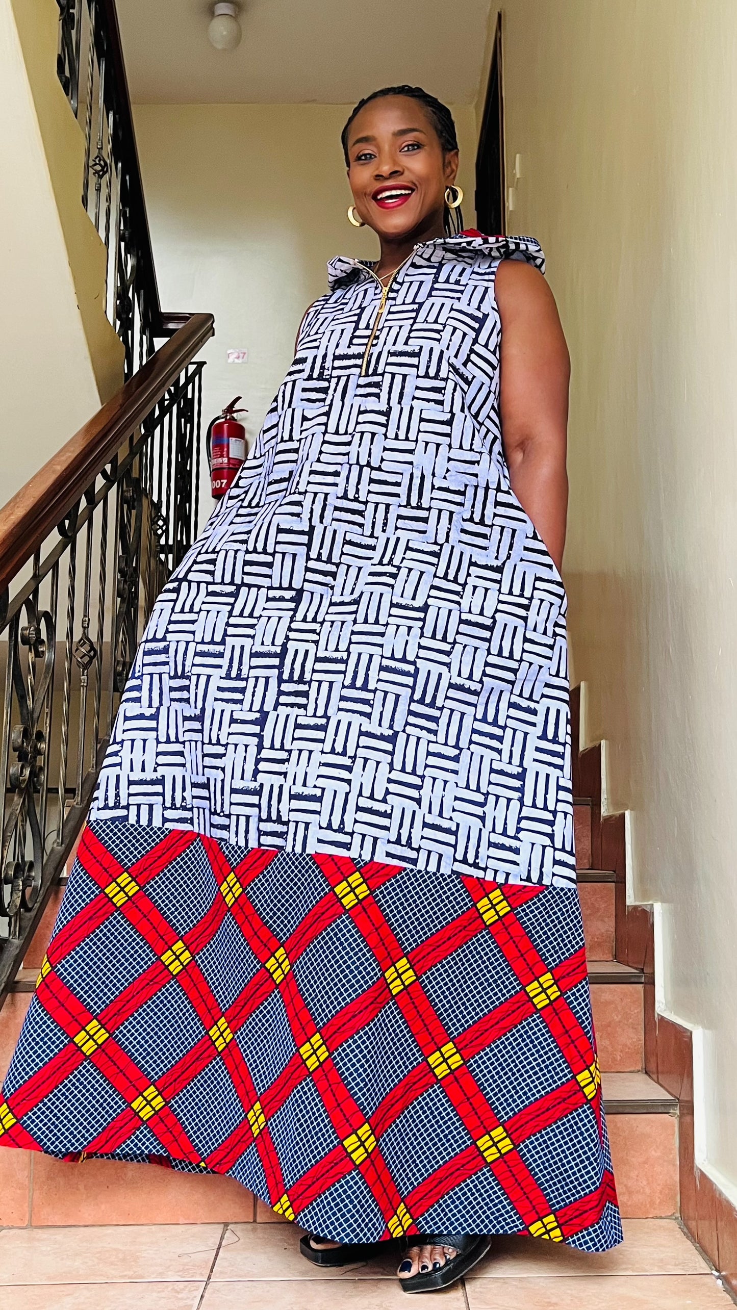 Oreke - African print and Batix mix dress