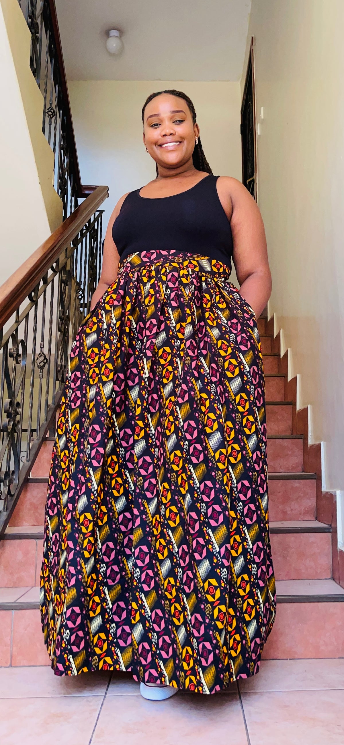 Lola - African print Gathered Skirt