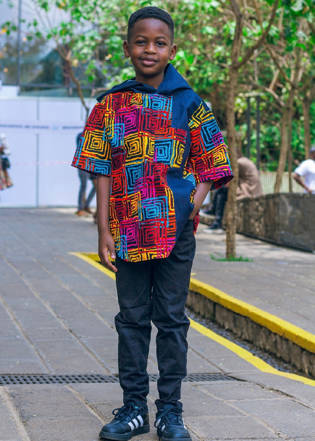 Hera kiddies denim & Ankara jacket