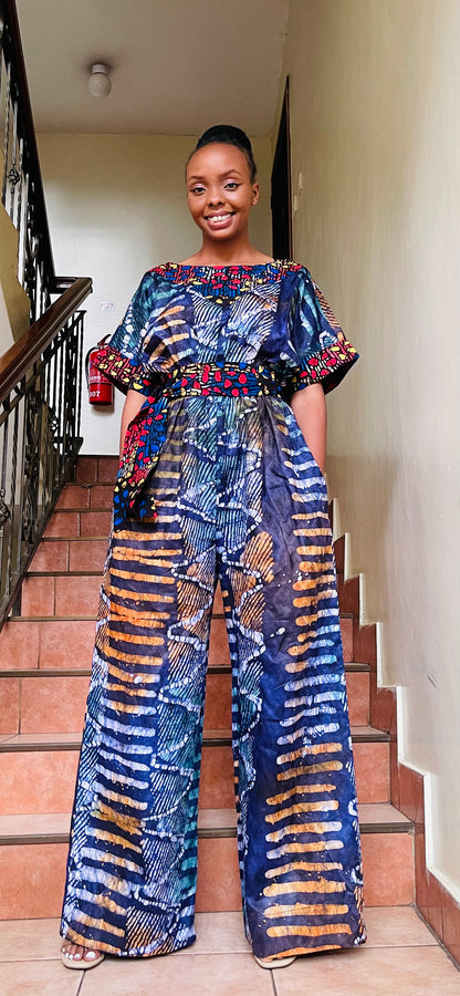Kai - African print and Adiré mix Jumpsuit