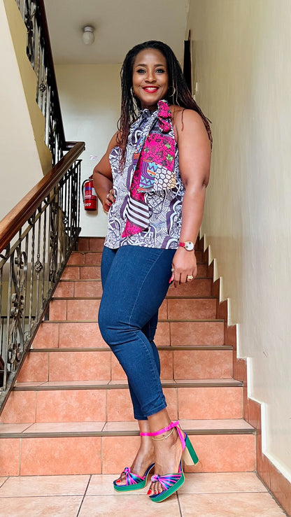 Belle - chiffon and silk top