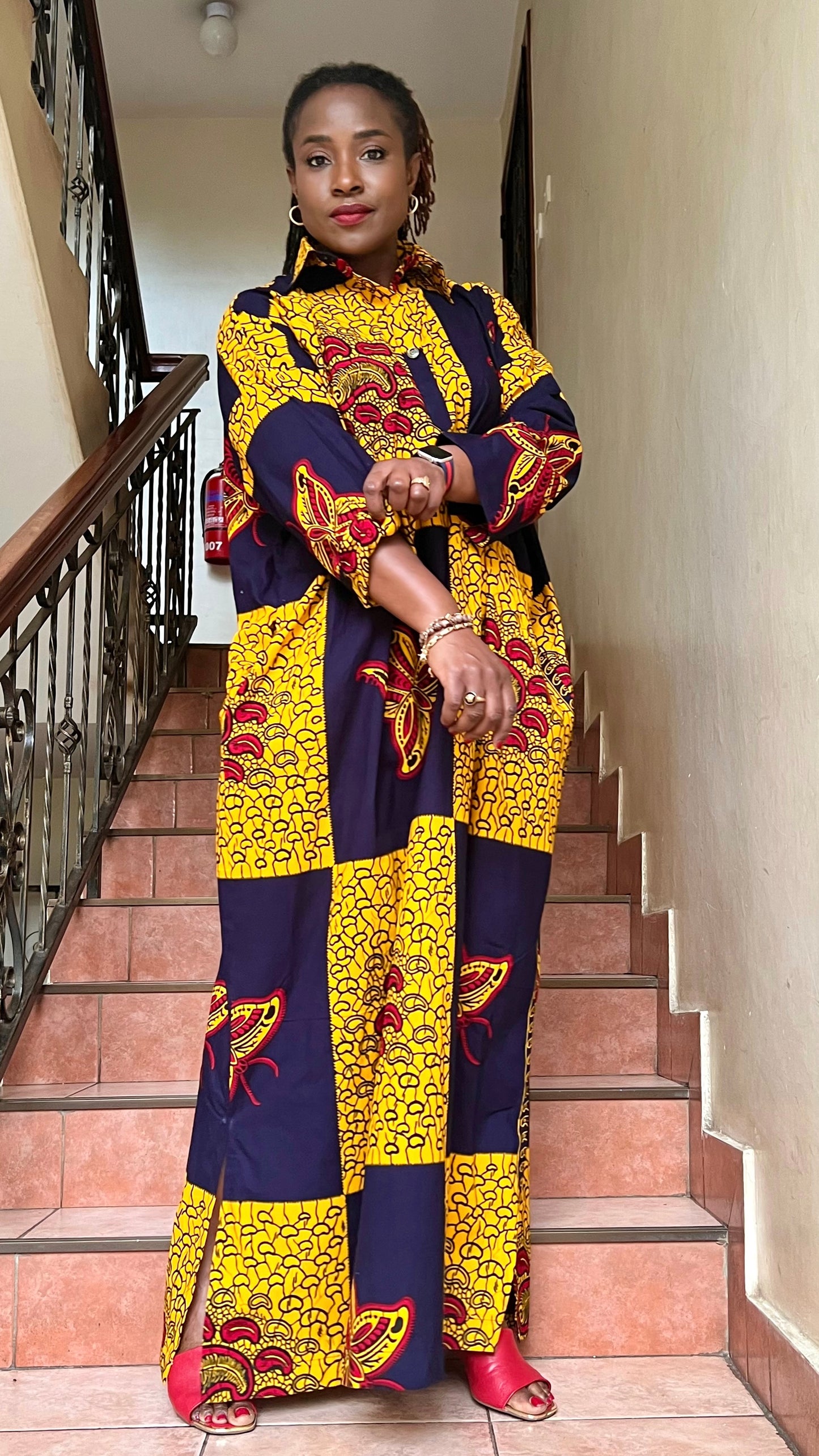 Rich Aunty - African print Shirt Dress