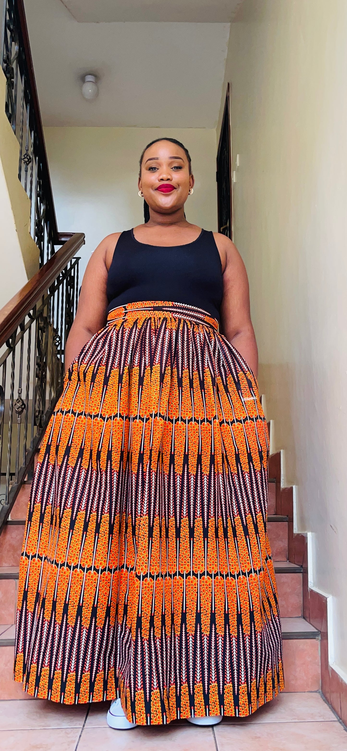 Lola - African print Gathered Skirt