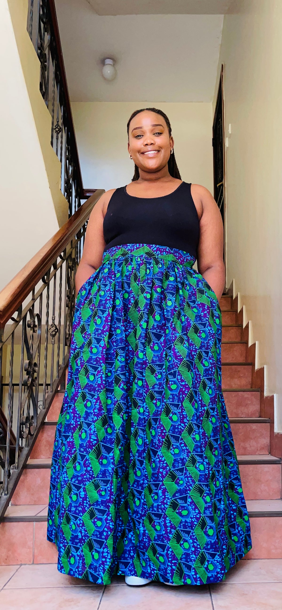 Lola - African print Gathered Skirt