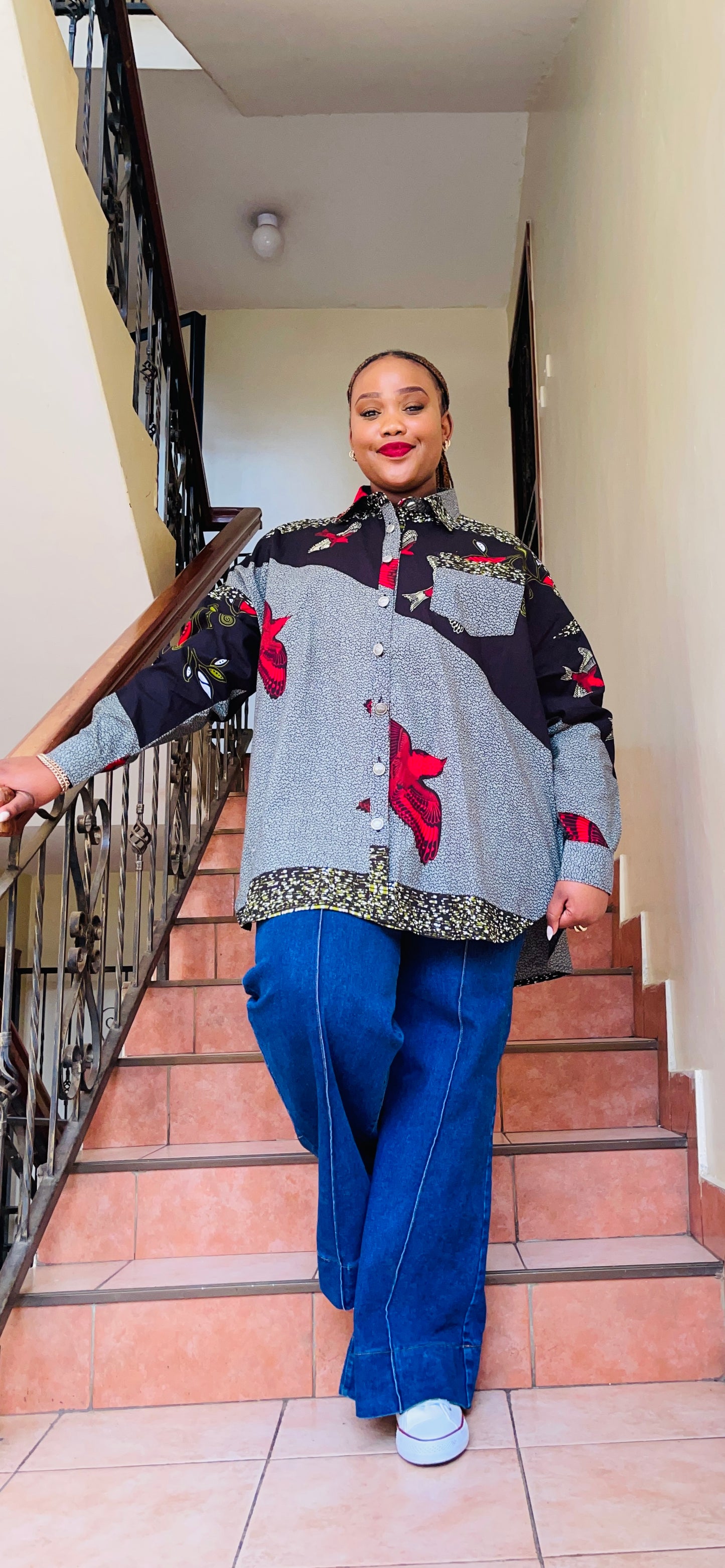 Bhati- African print oversized shirt