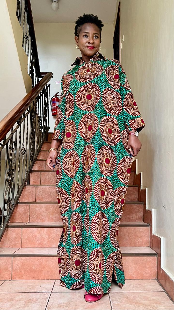 Rich Aunty - African print Shirt Dress