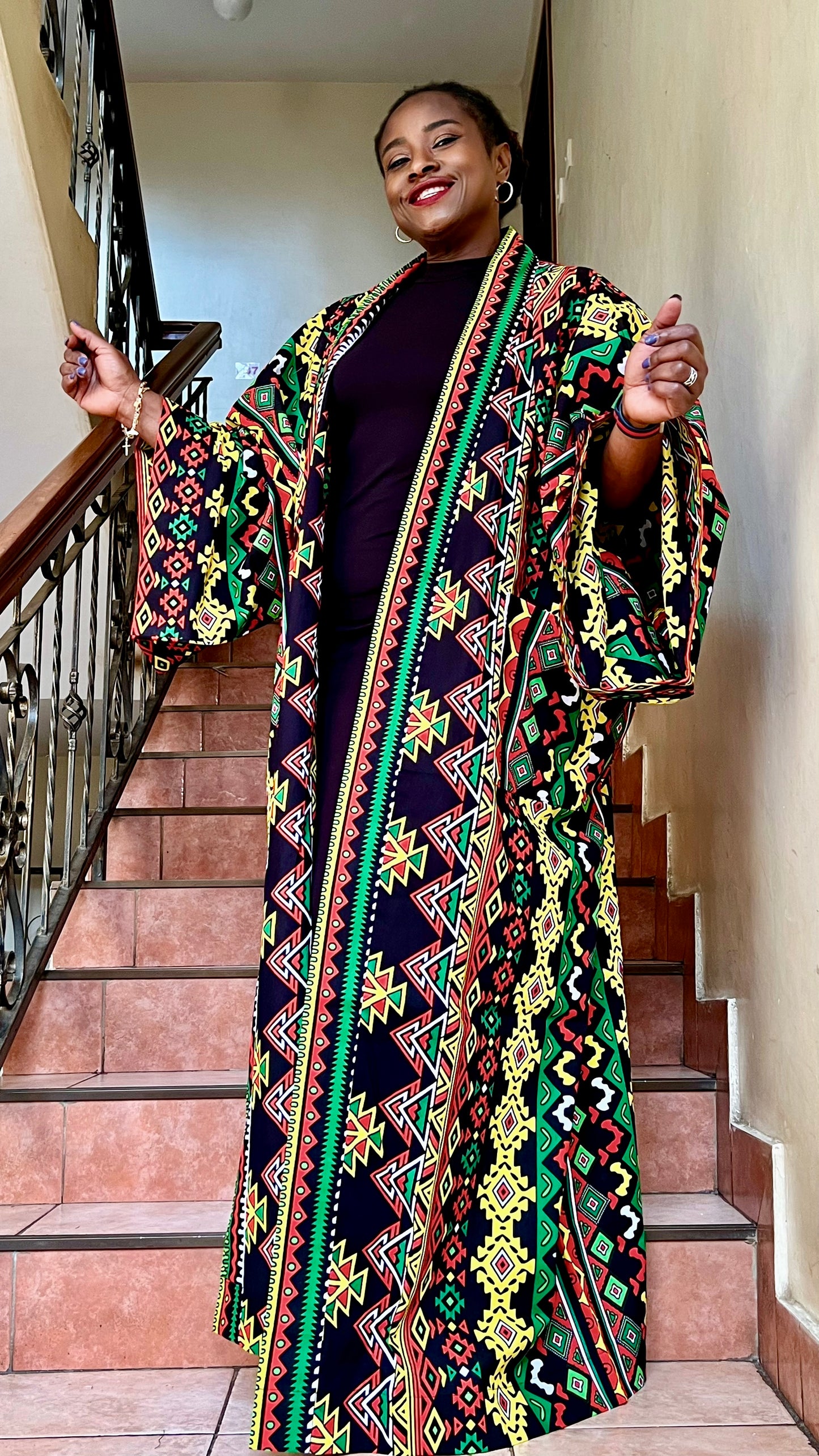 Nebo - African print Kimono