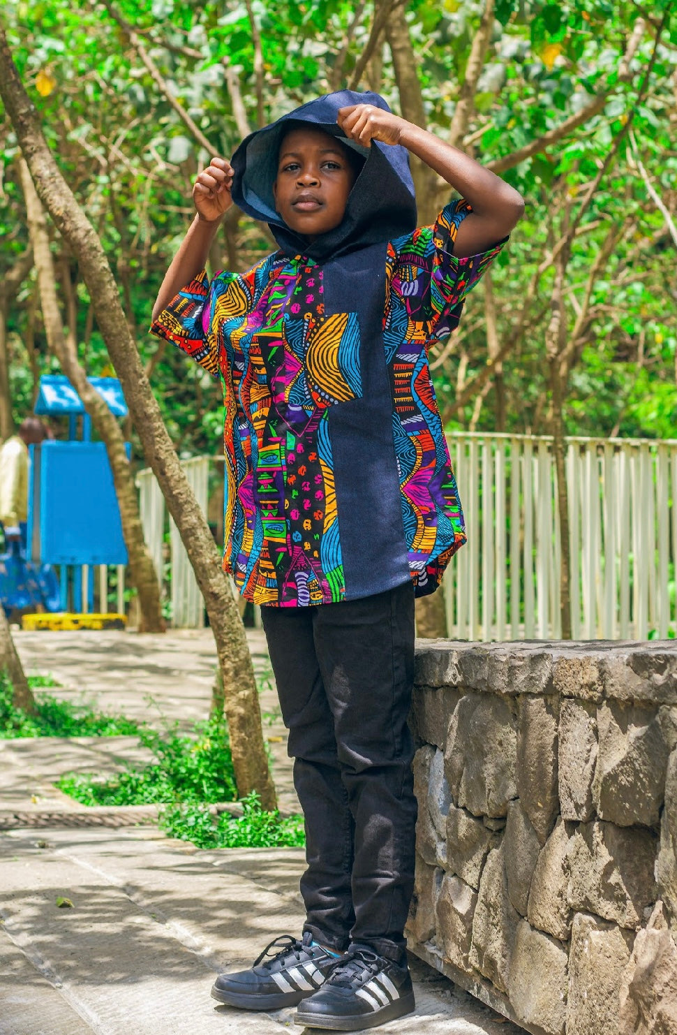 Hera kiddies denim & Ankara jacket