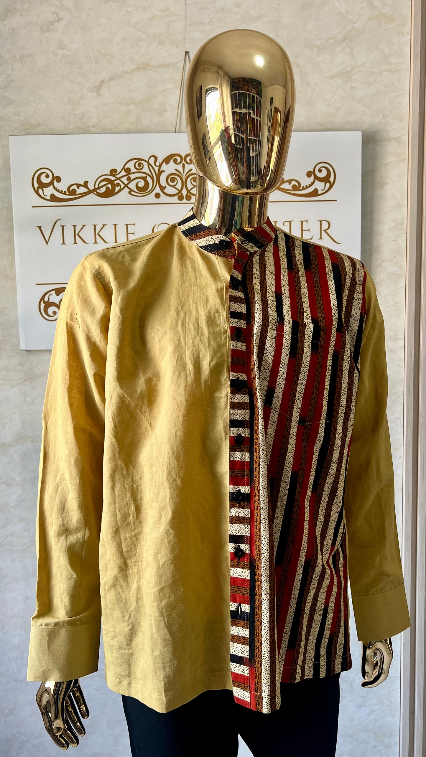 Dilli - Linen and African print shirt