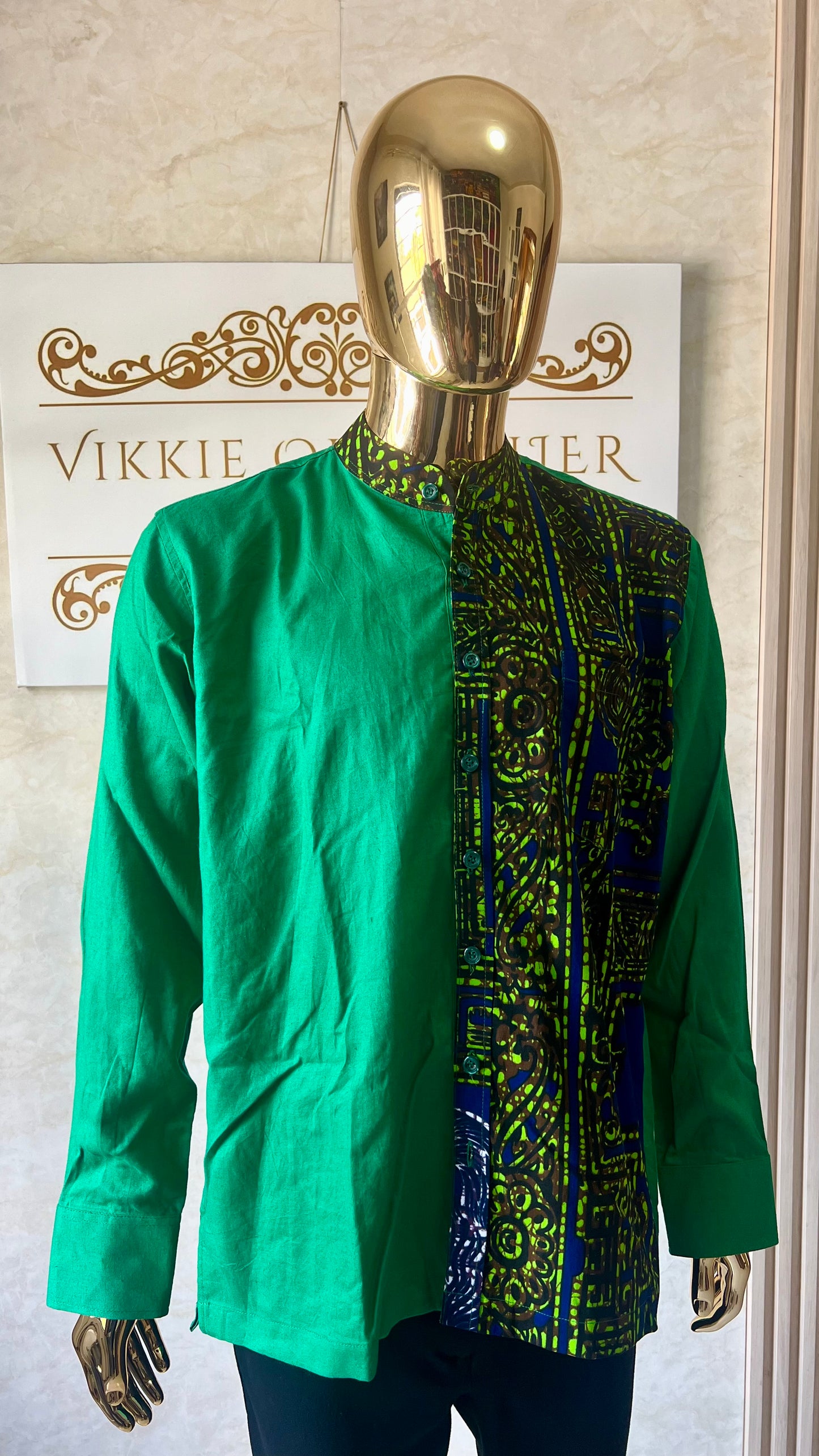 Dilli - Linen and African print shirt