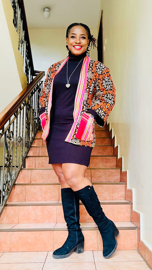 Koki - African print and kikoy mix kimono jacket