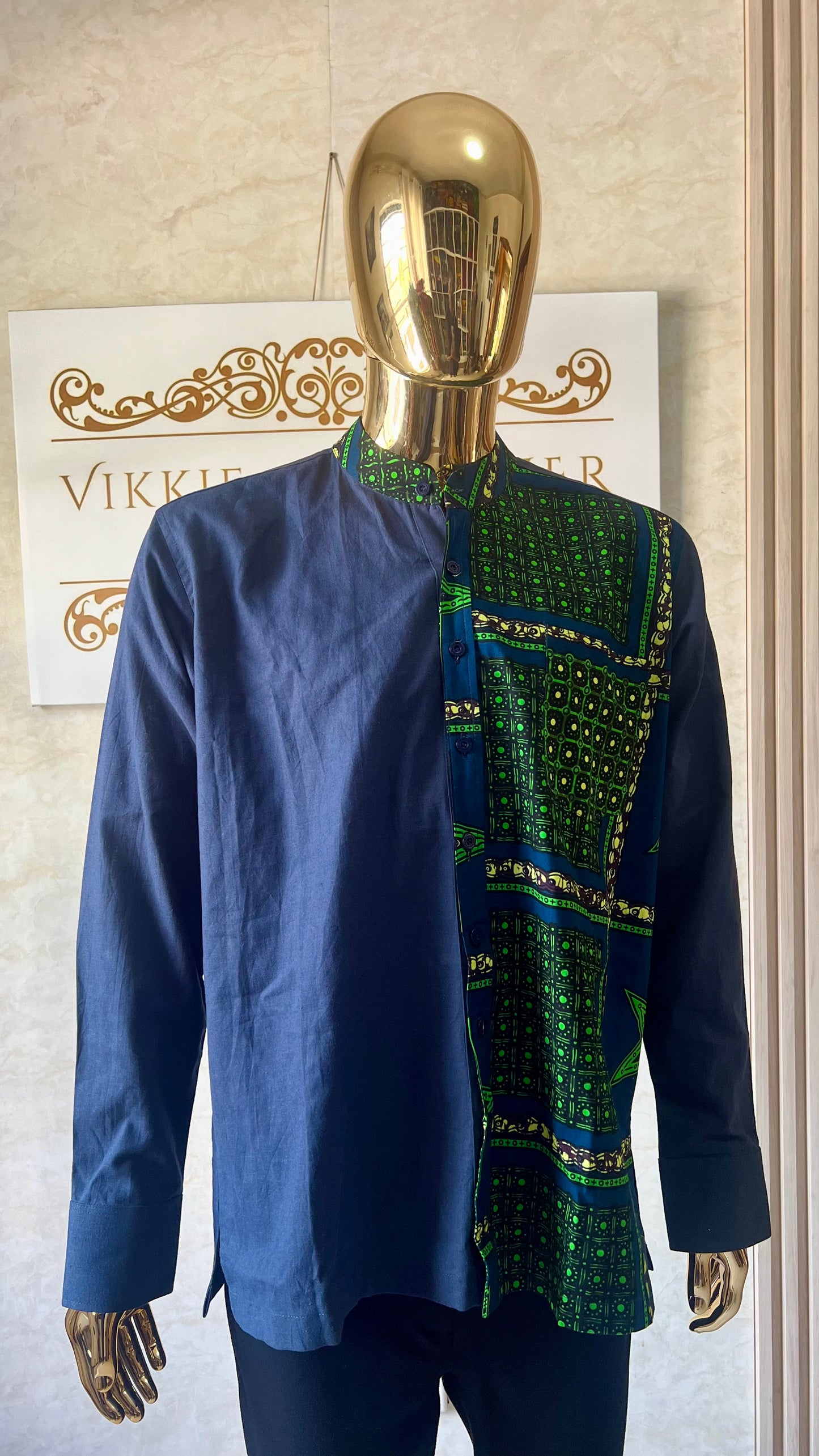 Dilli - Linen and African print shirt