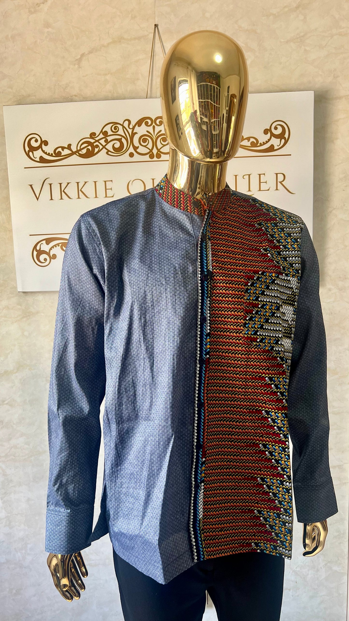 Dilli - Linen and African print shirt