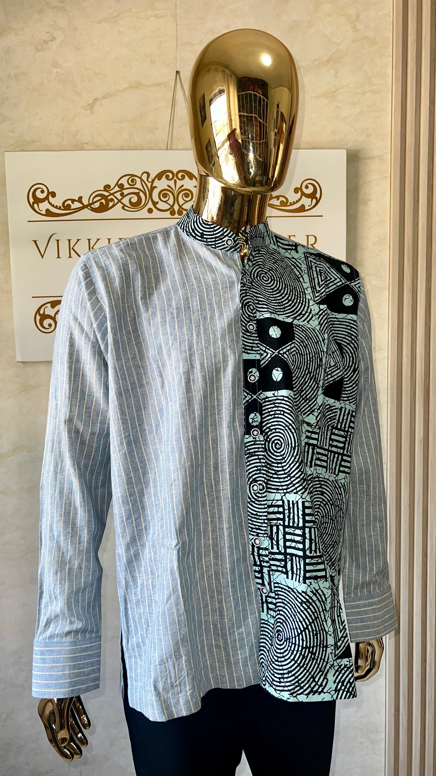 Dilli - Linen and African print shirt