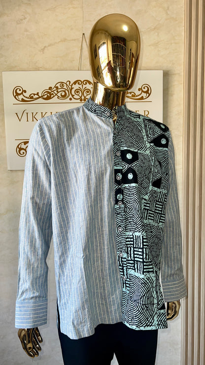 Dilli - Linen and African print shirt