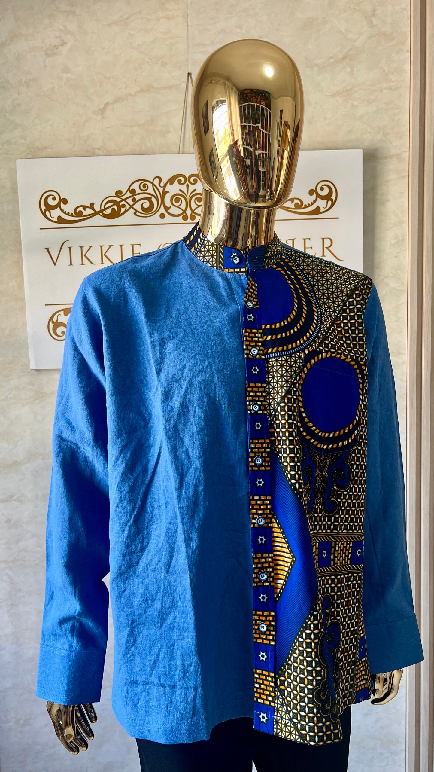 Dilli - Linen and African print shirt