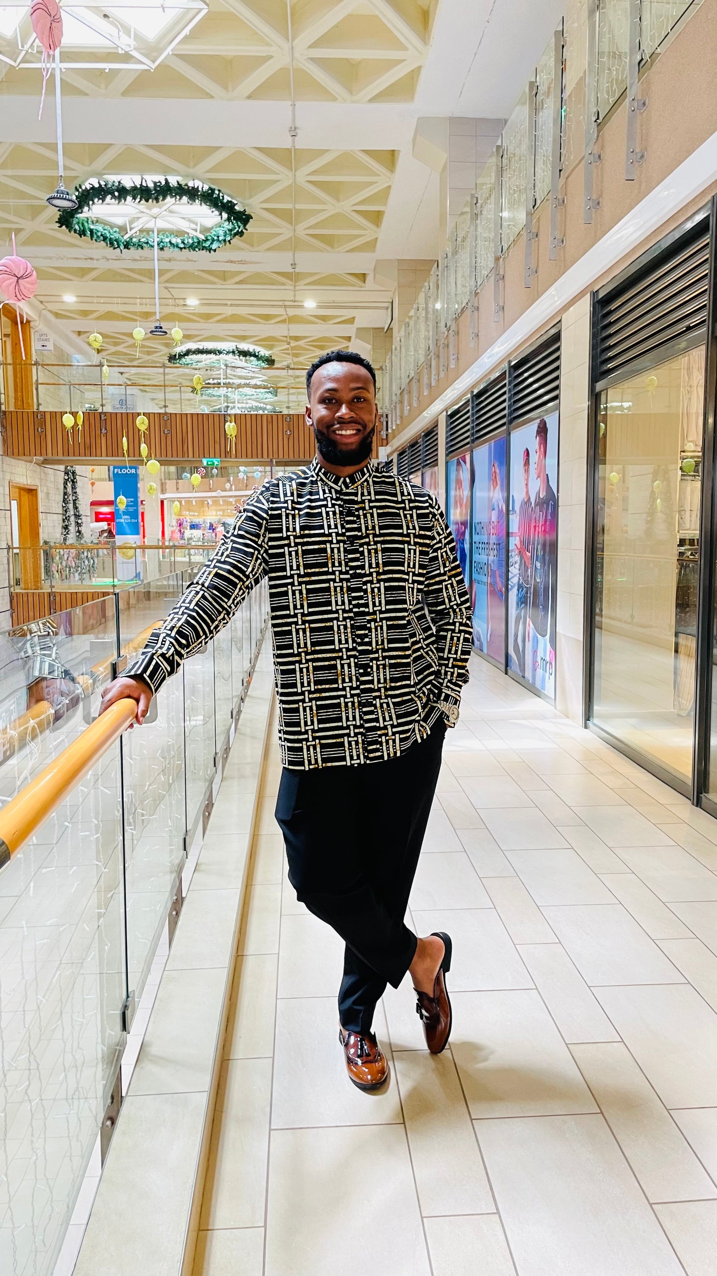 Khalil - African Print Mandarin Neck Shirt