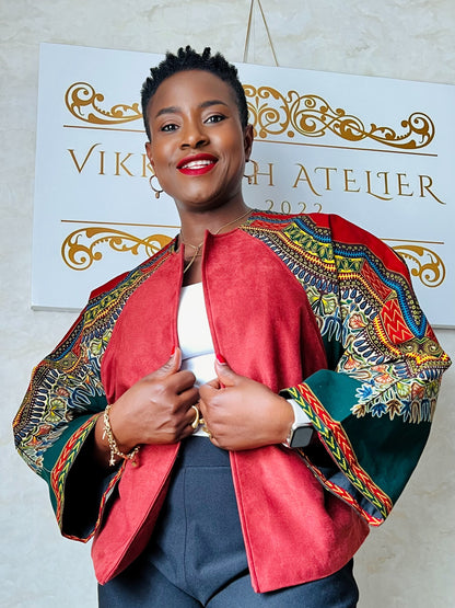 Grace - afrikanskt tryck och skinnjacka