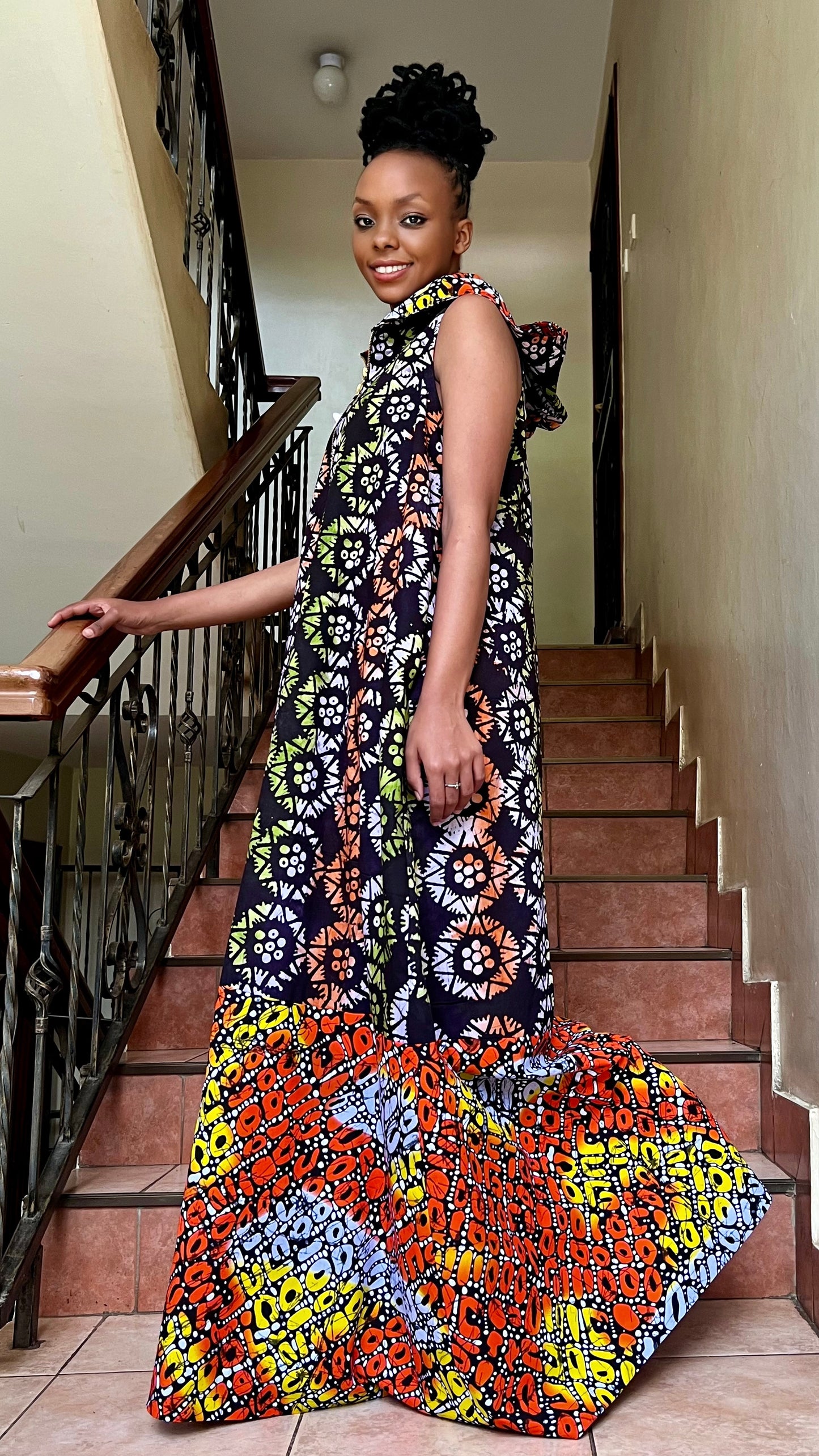 Oreke - African print and Batix mix dress