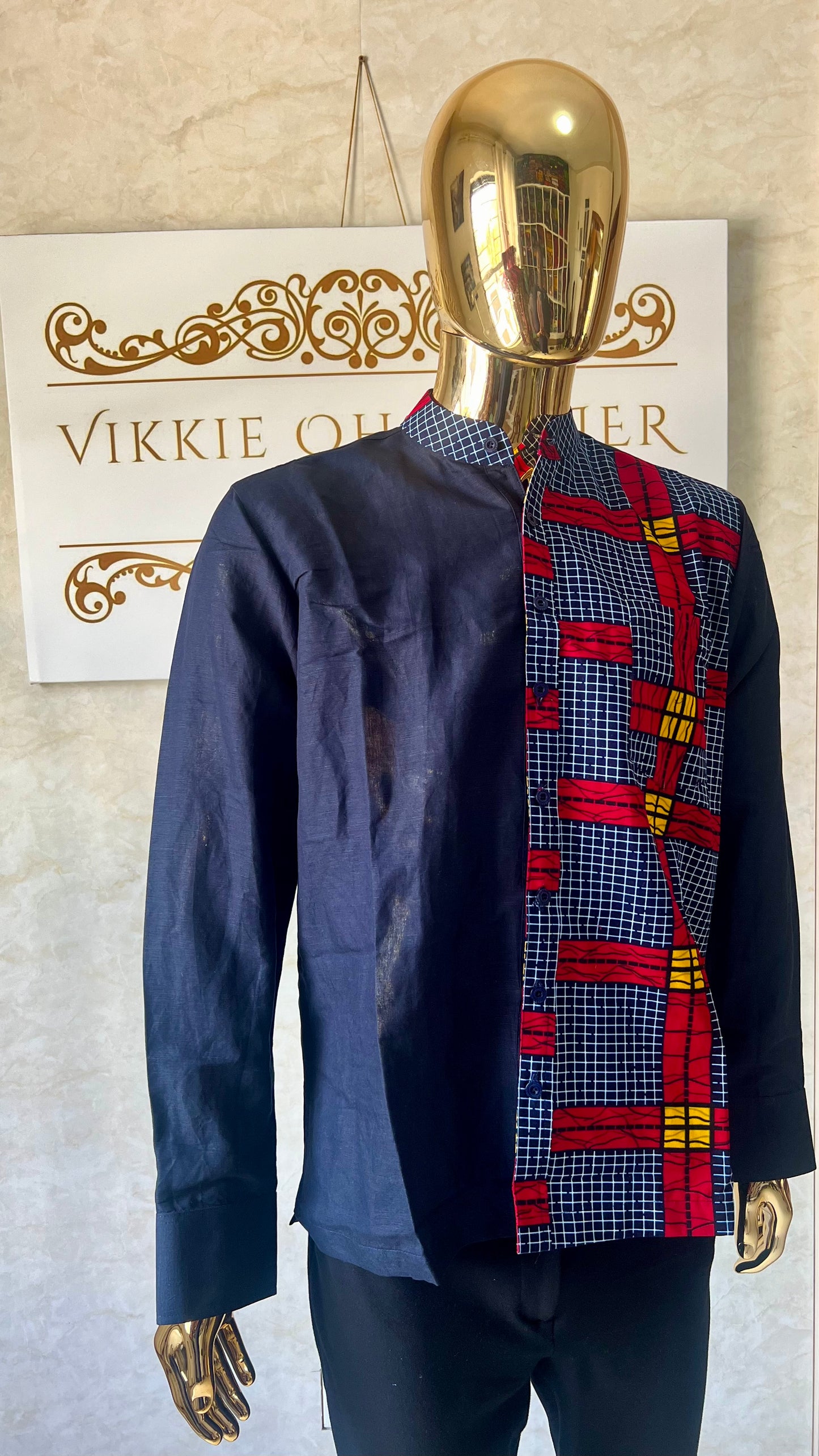 Dilli - Linen and African print shirt