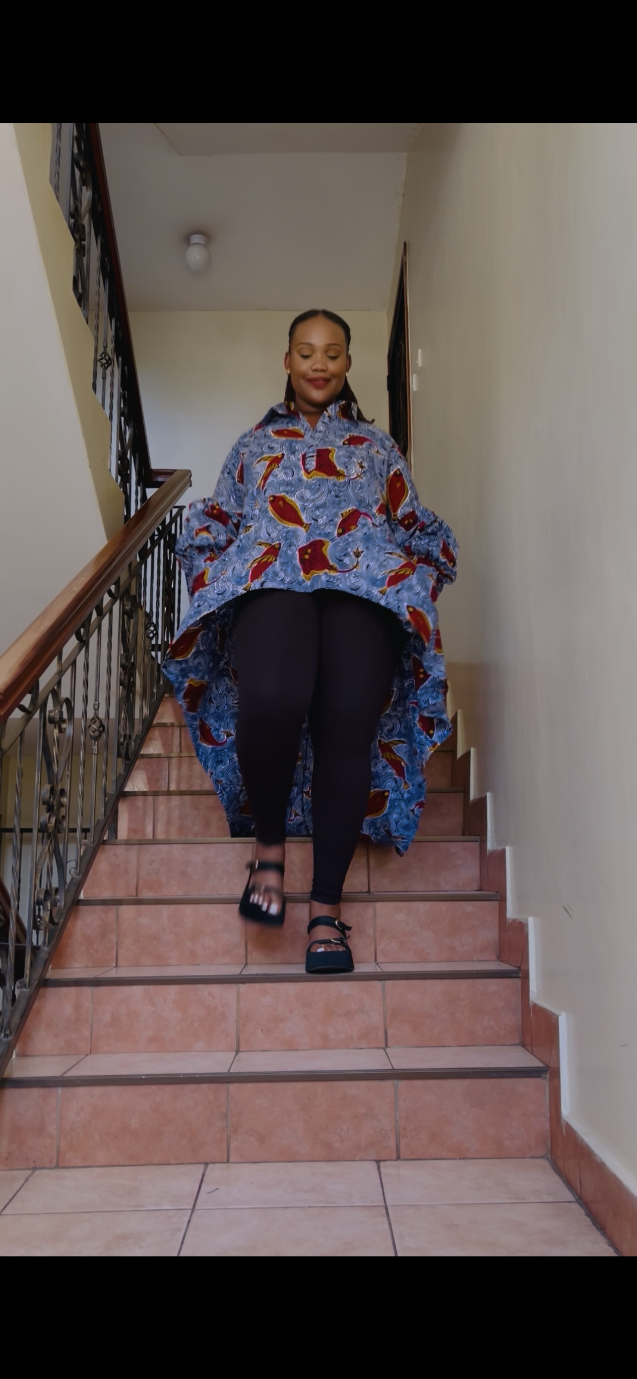 Frenchie - African print hi-low top