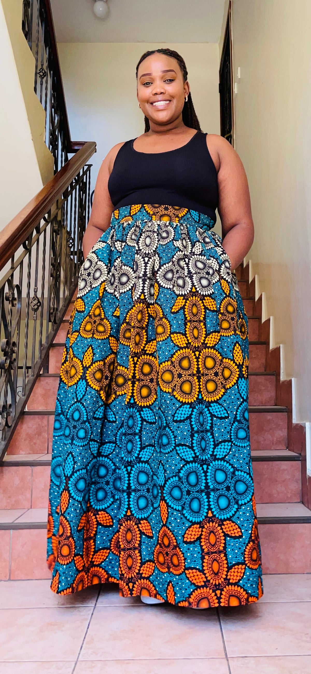 Lola - African print Gathered Skirt