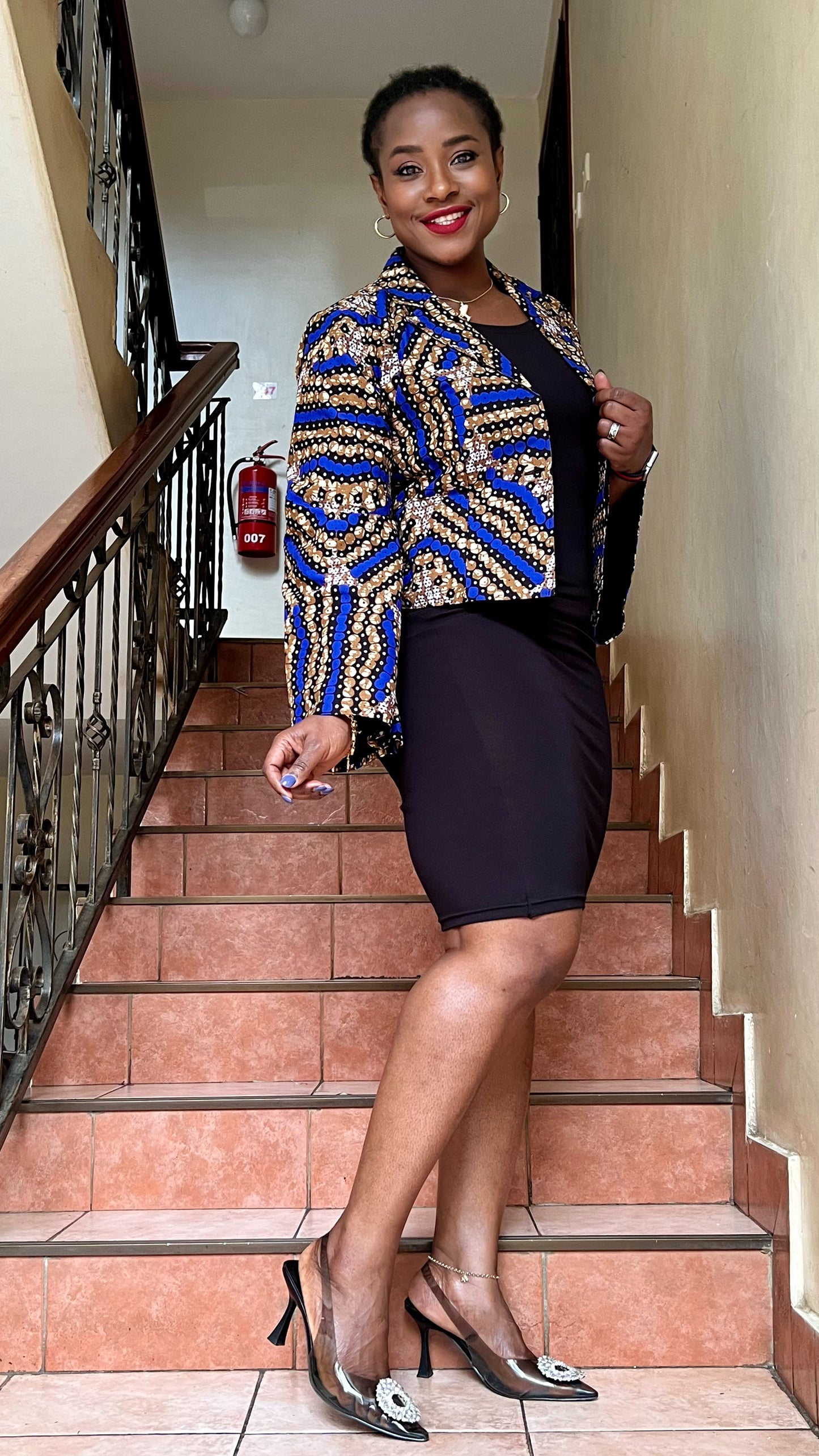 YA - African Print Cropped Jacket