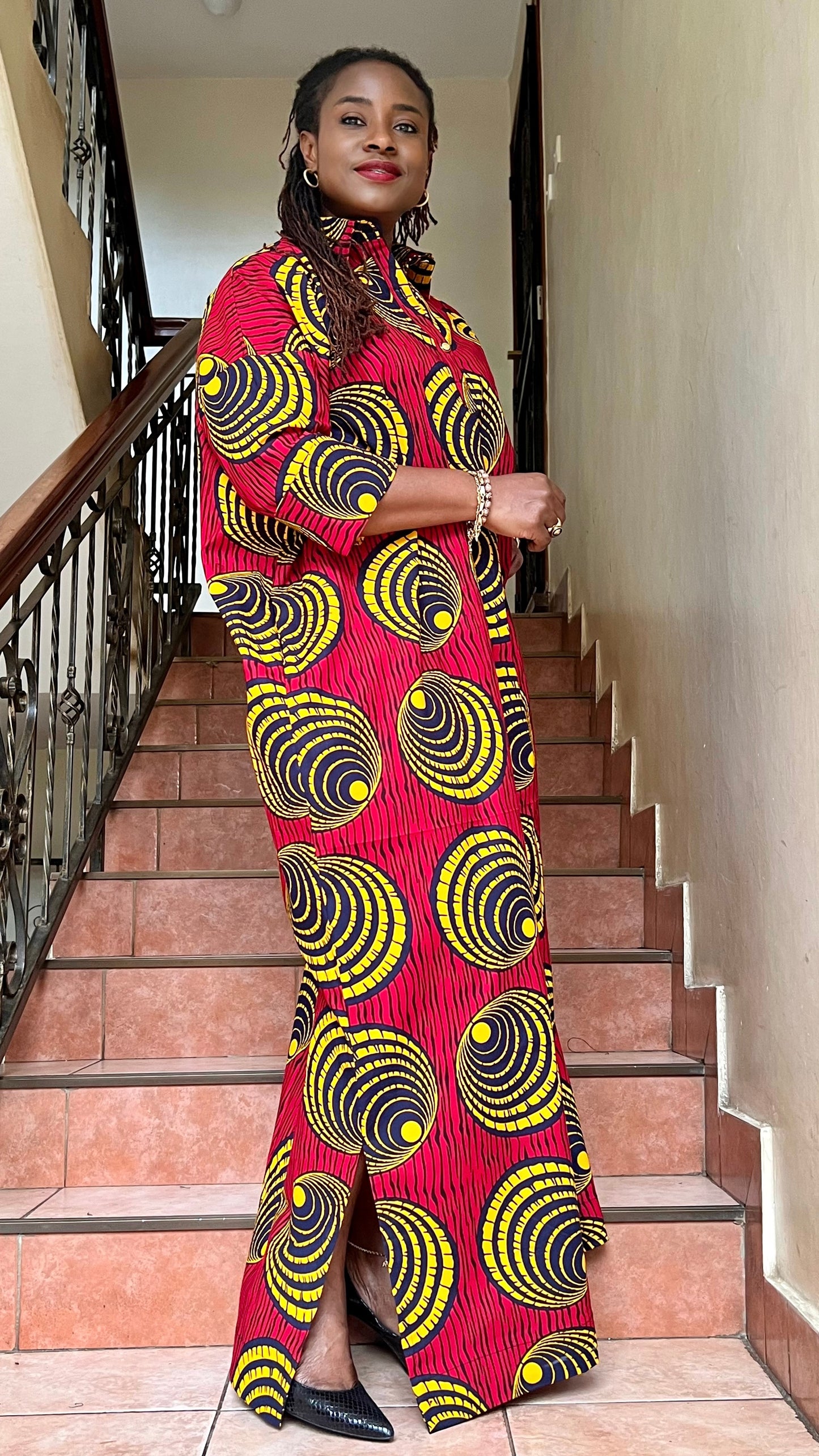 Rich Aunty - African print Shirt Dress