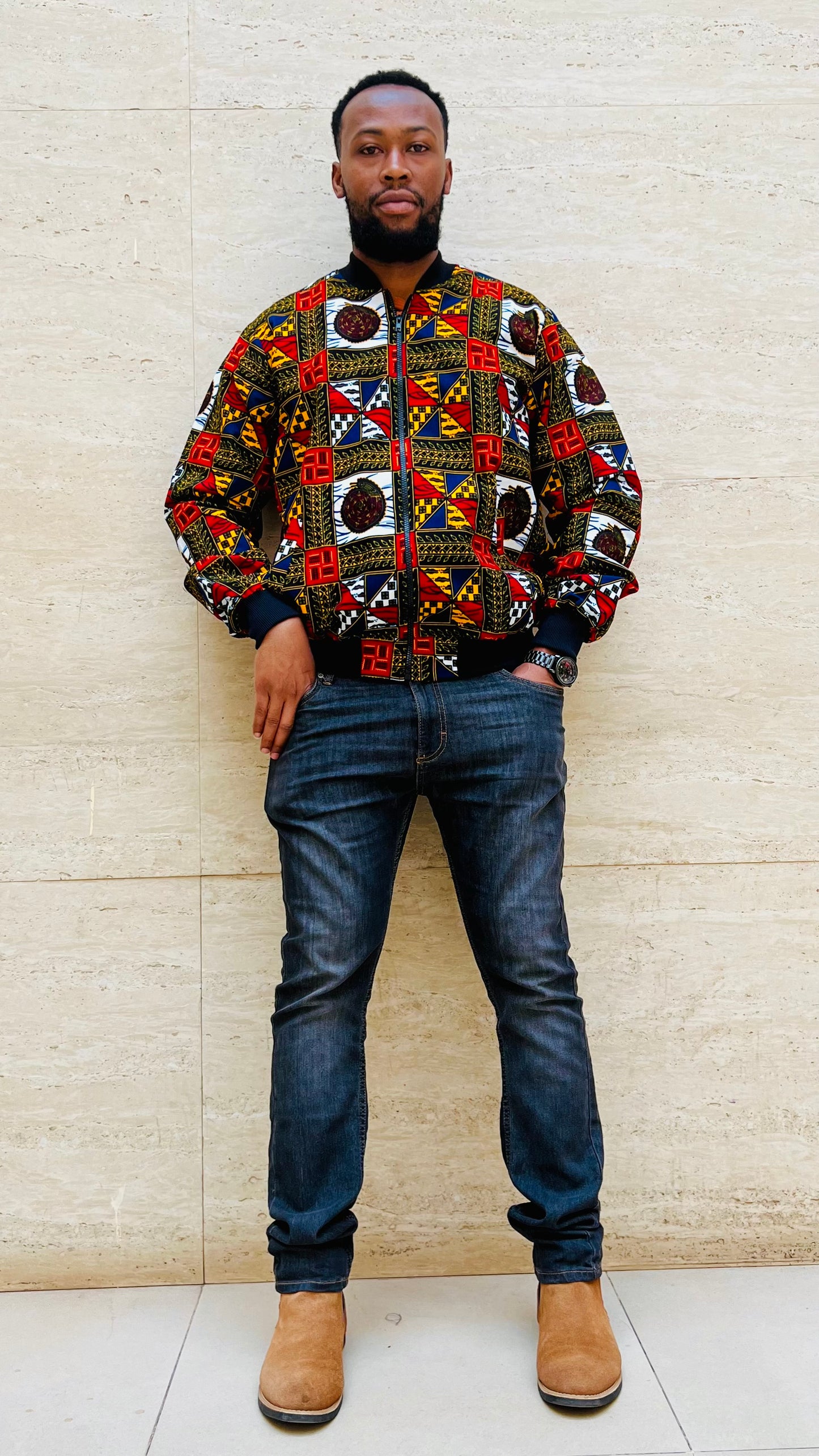 Gito - African print bomber jacket