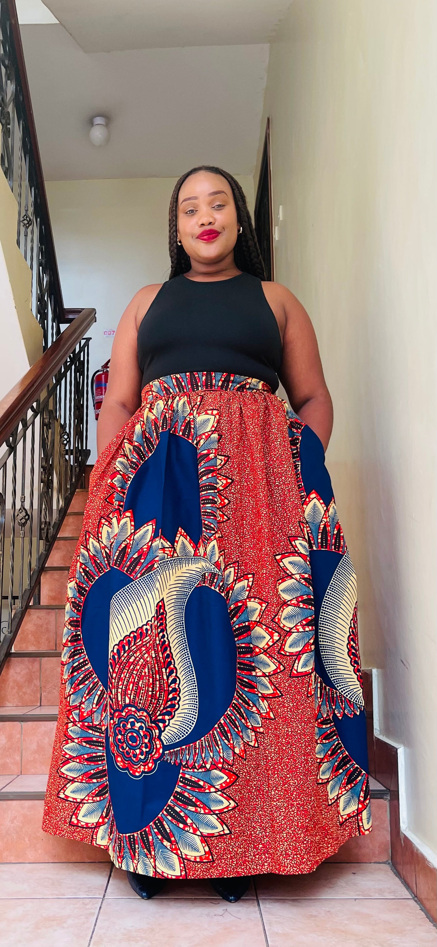 Lola - African print Gathered Skirt