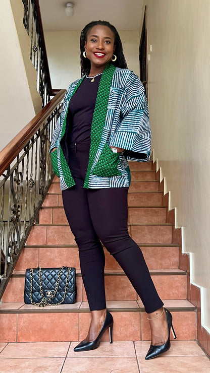 Kosi - African print and Adiré mix Kimono Jacket