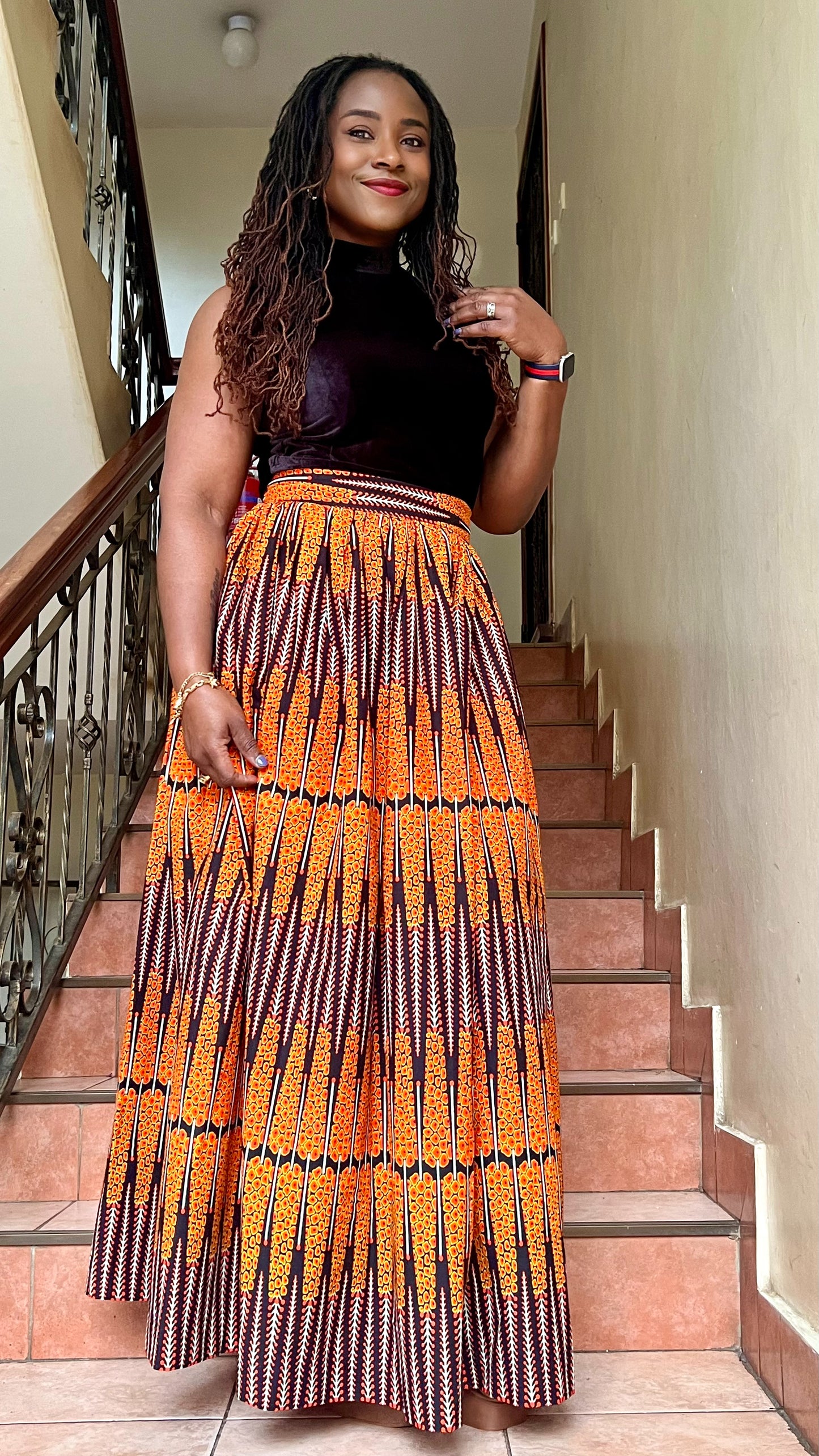 Lola - African print Gathered Skirt