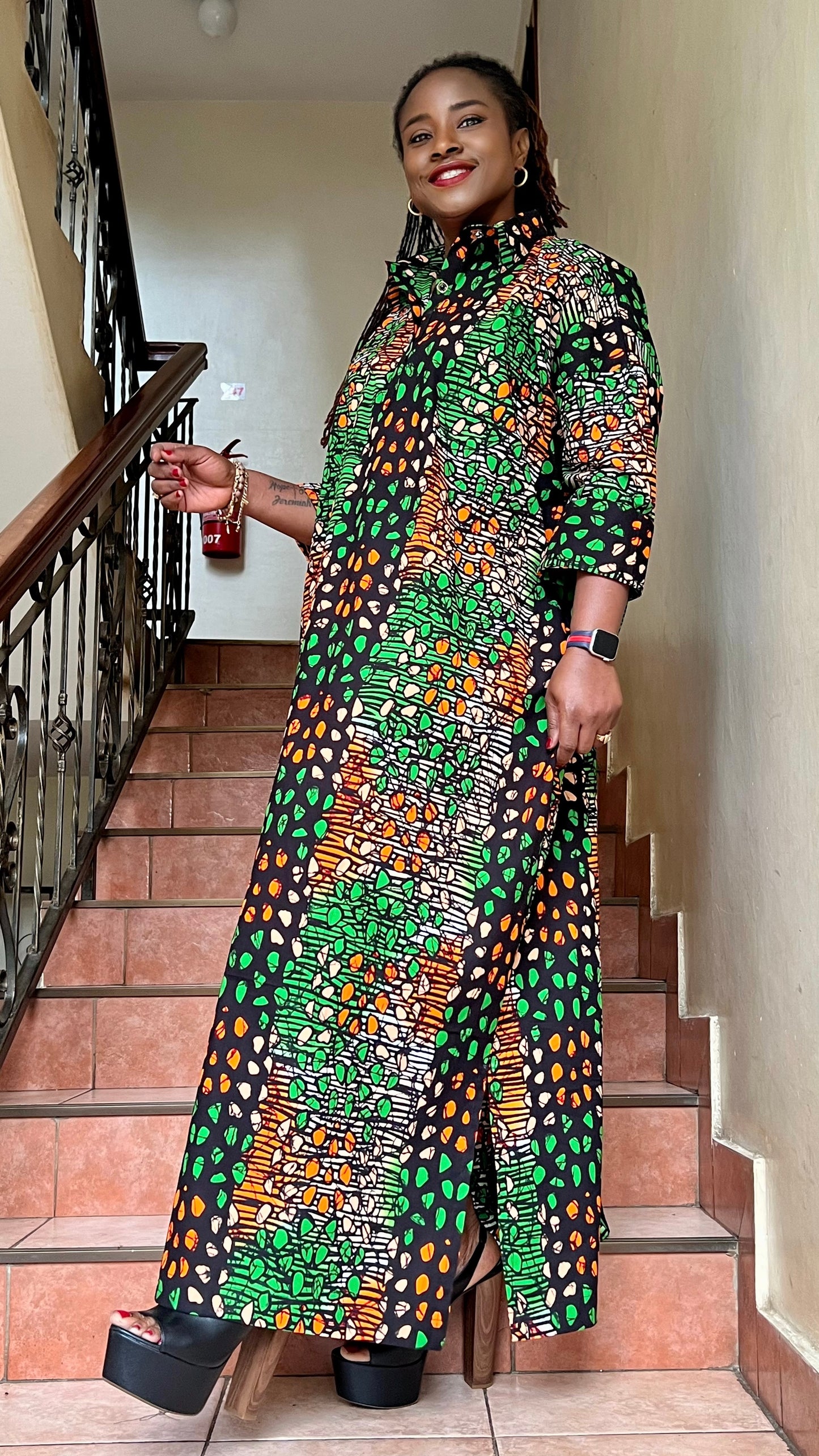 Rich Aunty - African print Shirt Dress