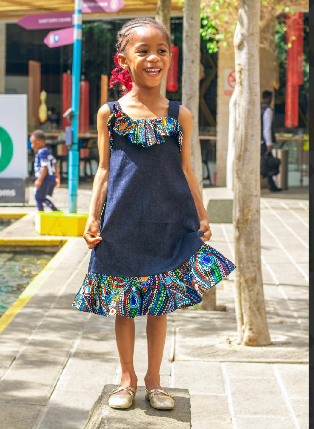 Sky kiddies denim dress