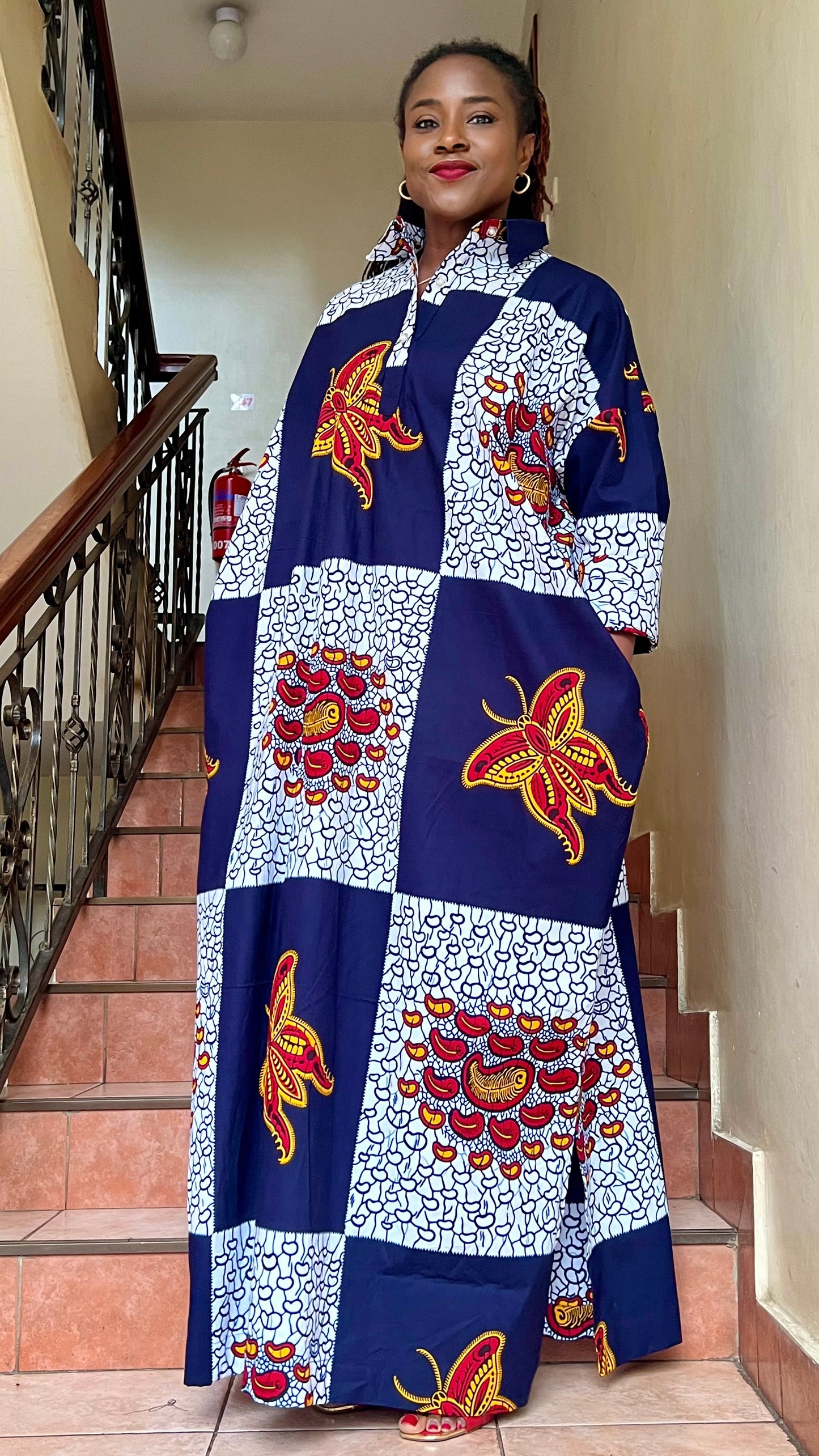 Rich Aunty - African print Shirt Dress