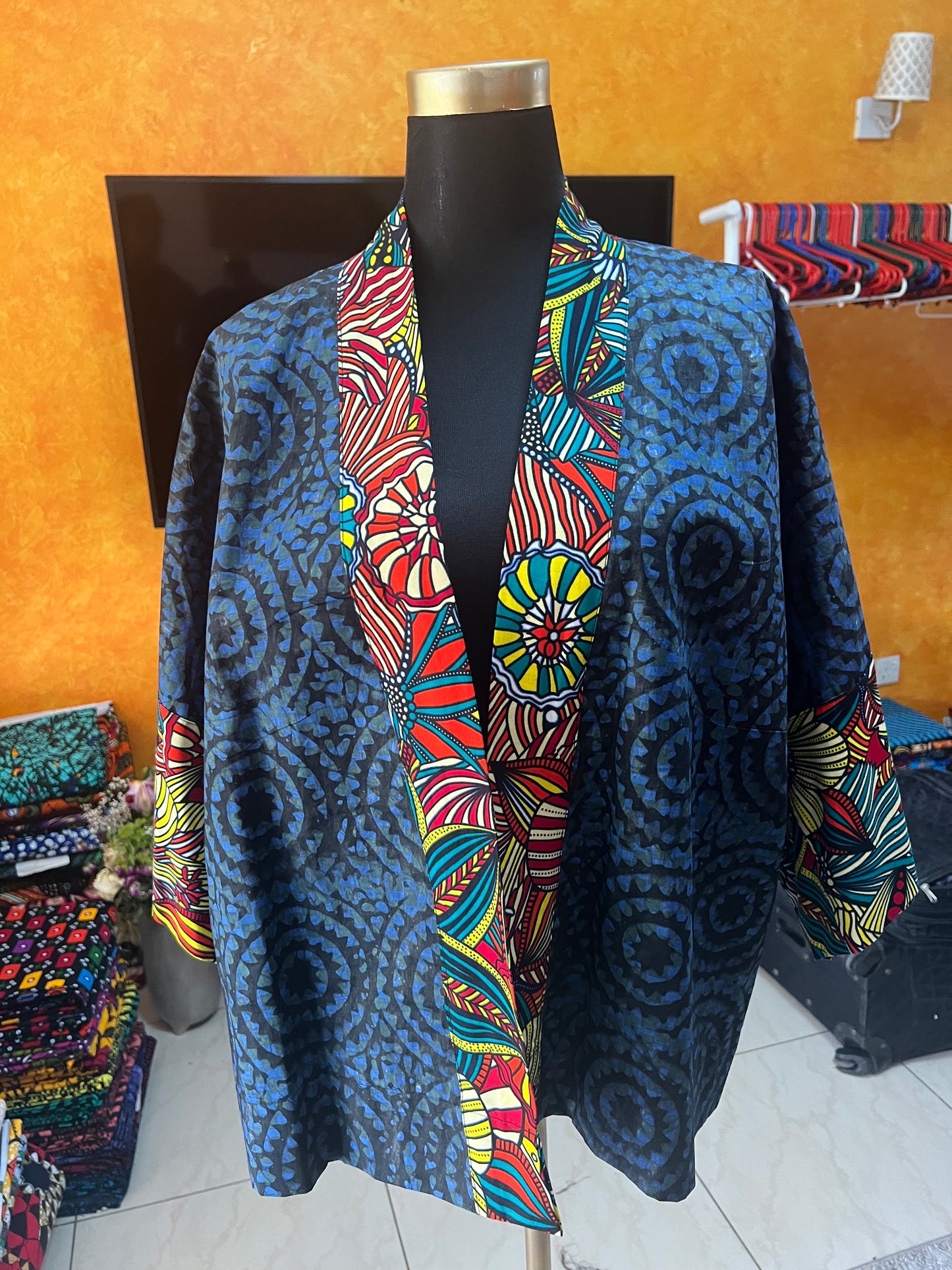 Ki-jacket - African print and Adiré palazzo set