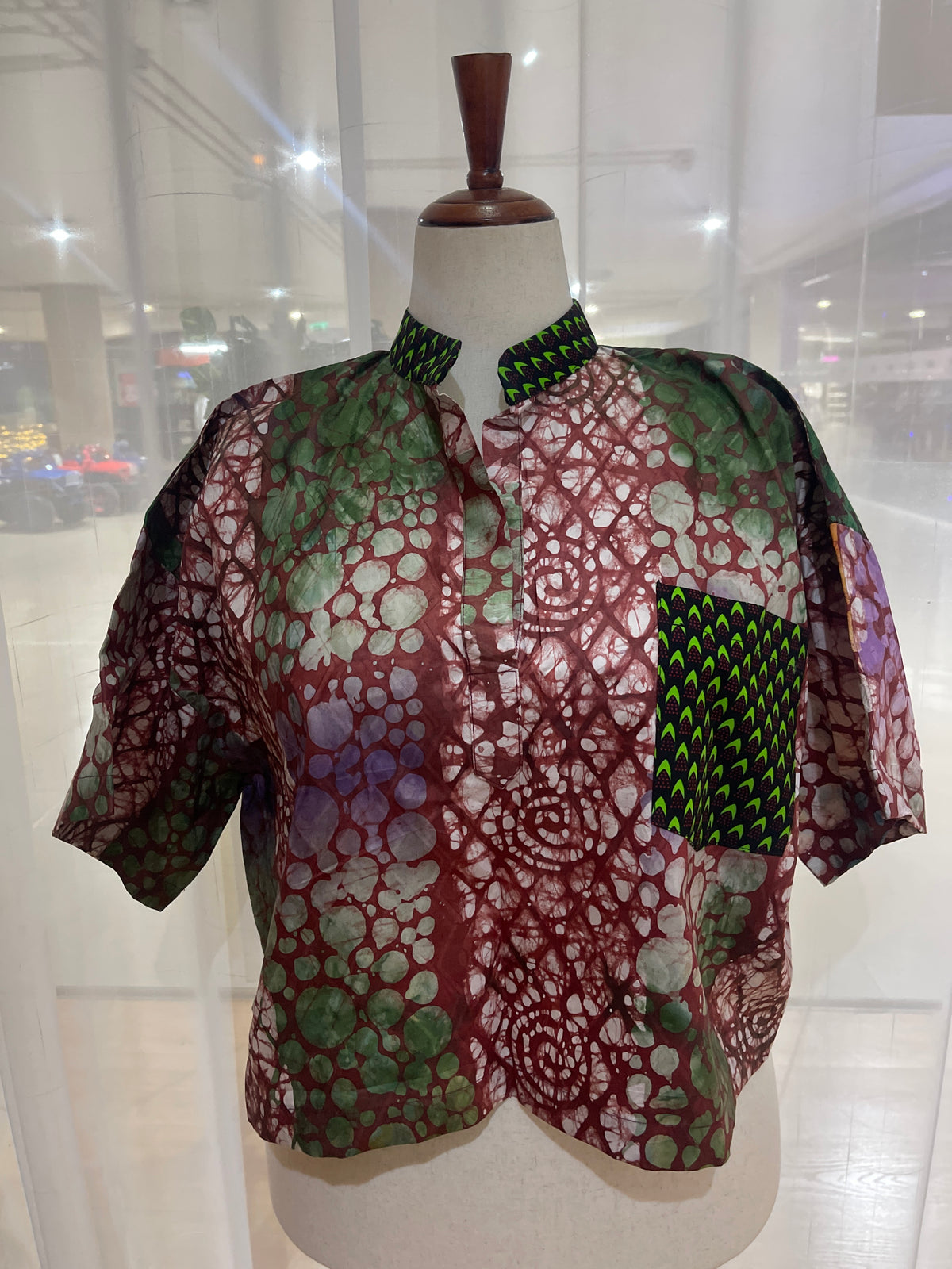 Mide - Adire and Ankara mix crop top
