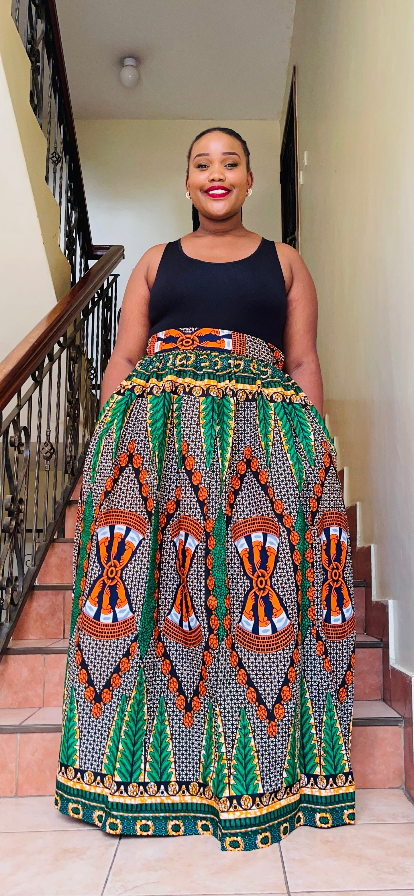 Lola - African print Gathered Skirt