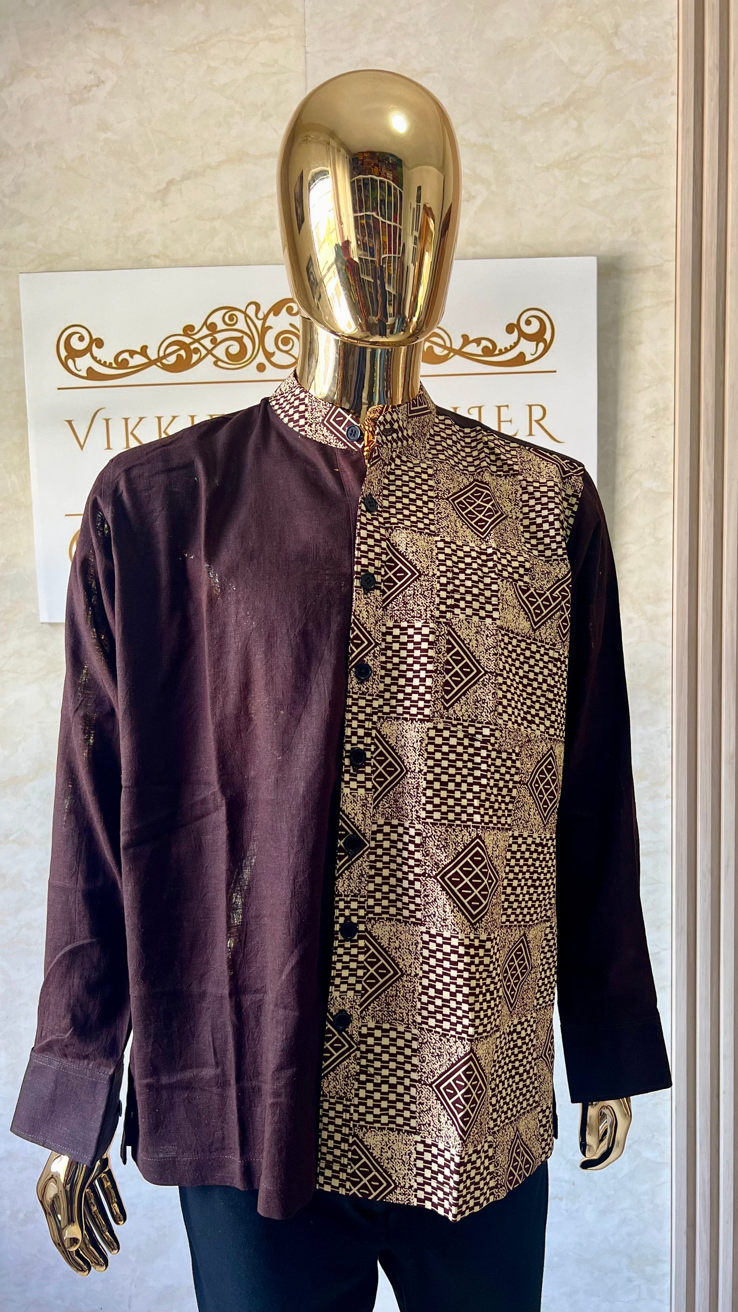 Dilli - Linen and African print shirt