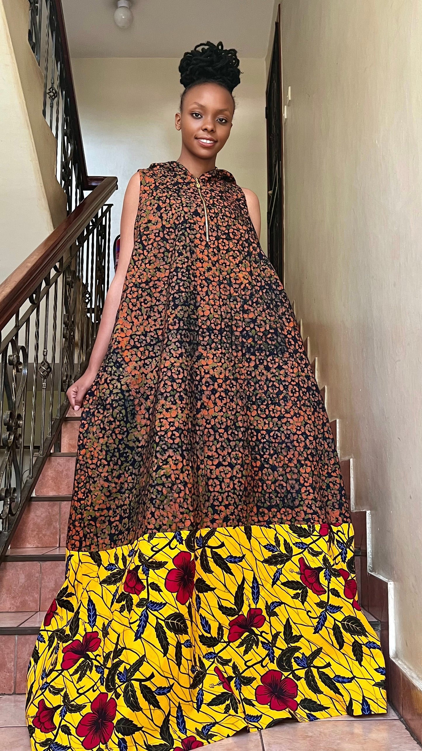 Oreke - African print and Batix mix dress