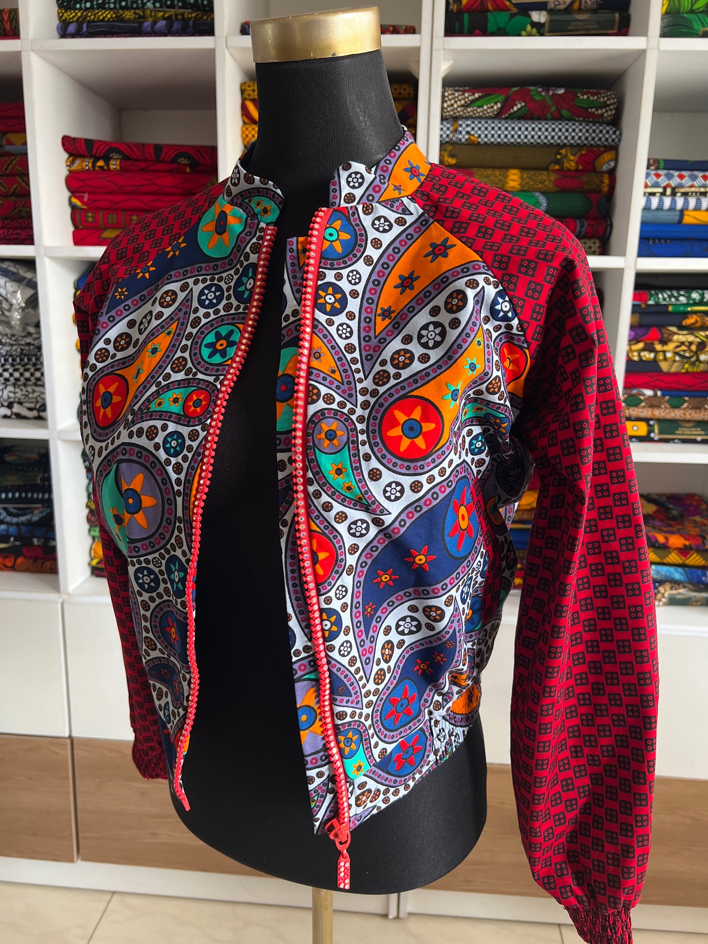 Midnight - African print mix Bomber Jacket