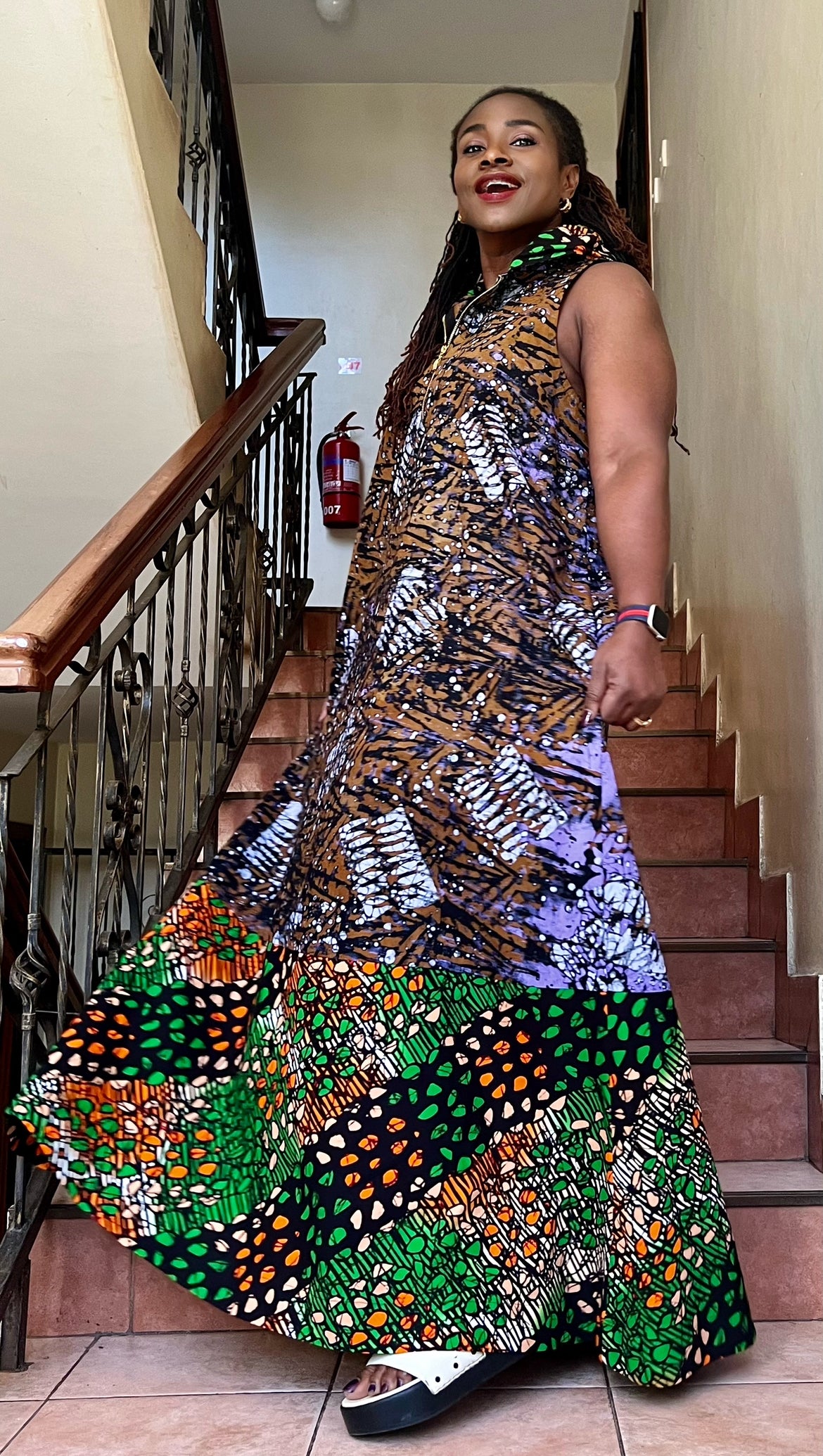 Oreke - African print and Batix mix dress