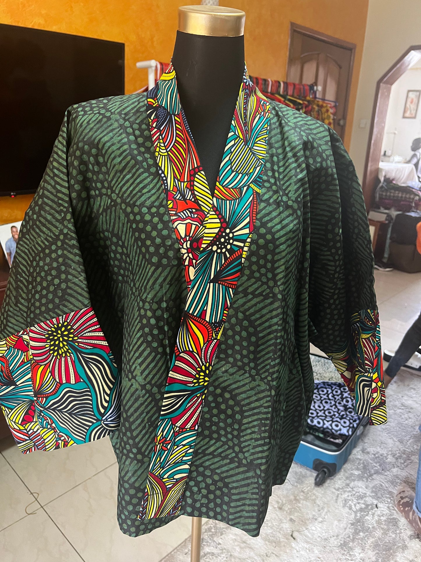 Ki-jacket - African print and Adiré palazzo set