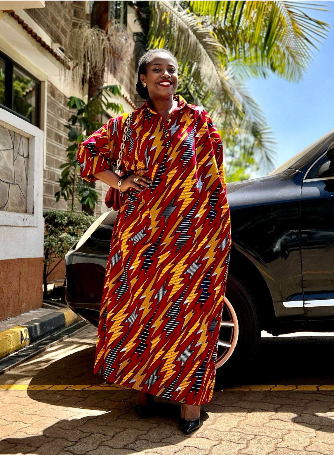 Rich Aunty - African print Shirt Dress