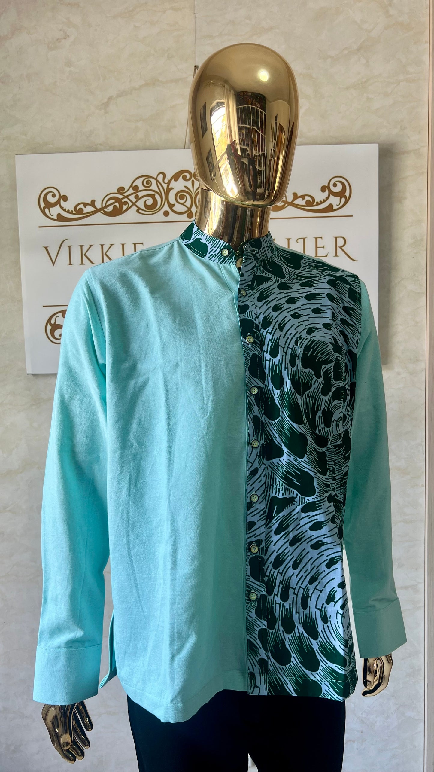 Dilli - Linen and African print shirt