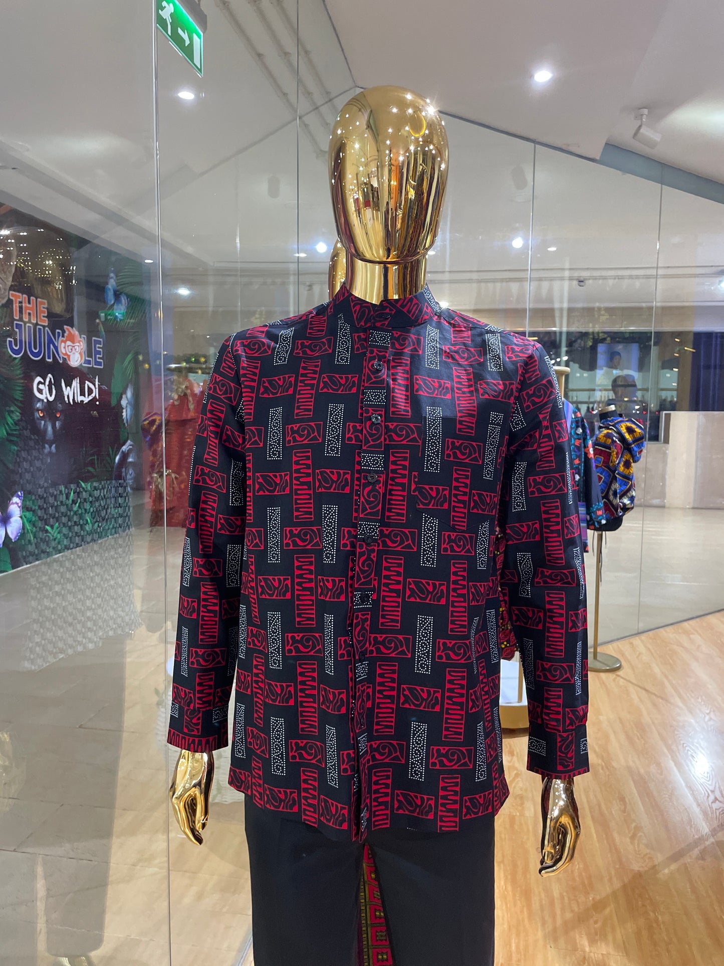 Khalil - African Print Mandarin Neck Shirt