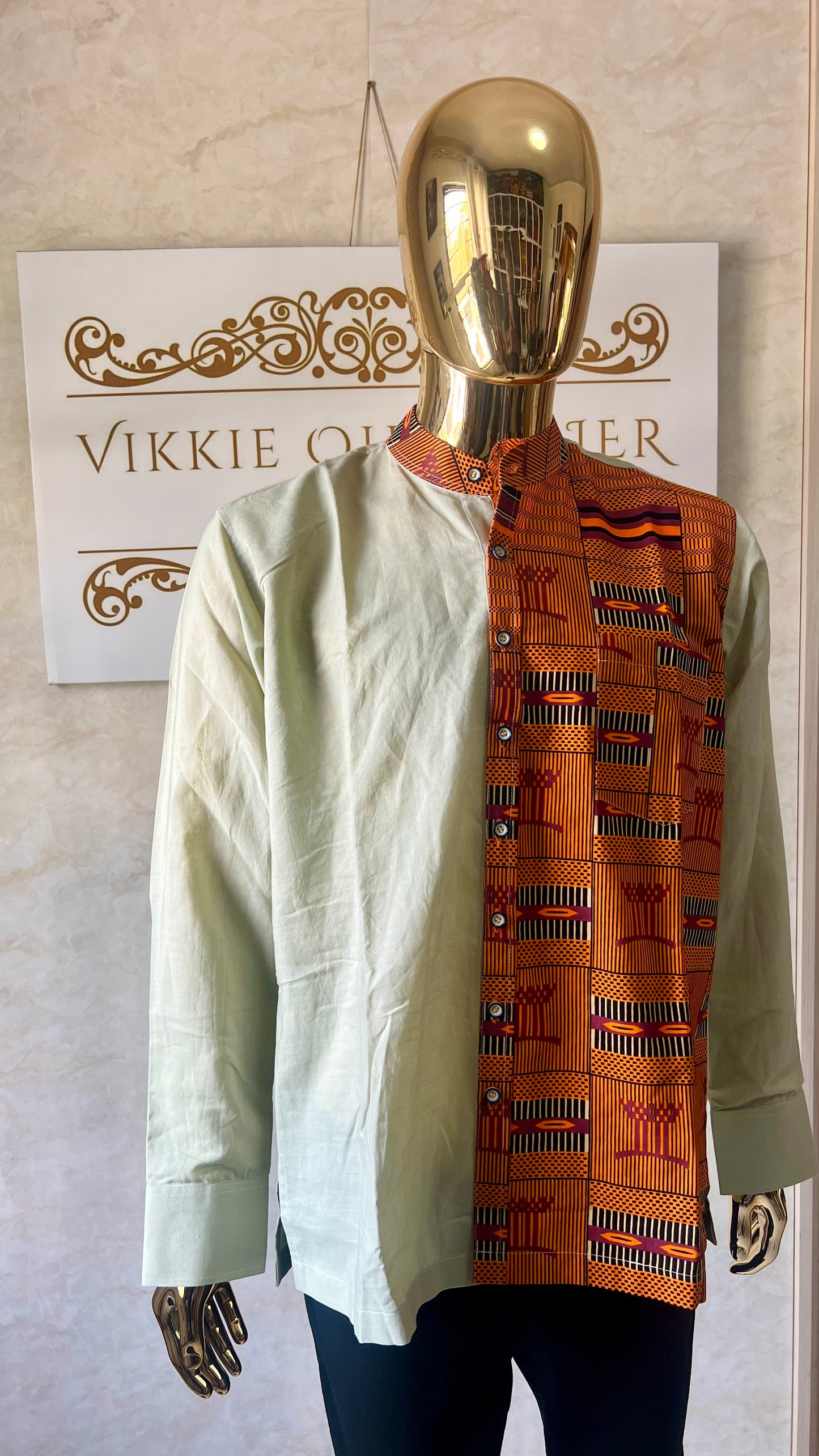 Dilli - Linen and African print shirt